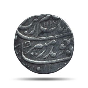 One Rupee Aurangzeb (Reign 1658-1707 CE) RY 49 1116 AH Silver coin, Mughal Empire, Collectible.