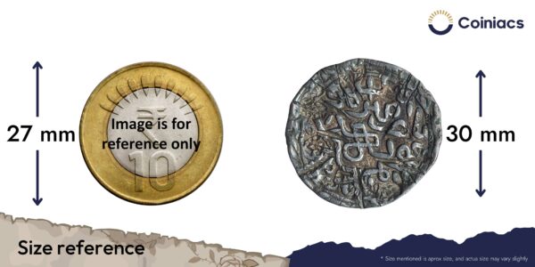 Rare One Tanka Azam Shah (Reign 792-812 AH 1390-1411 CE) Silver coin, Bengal Sultanate, Ilyas Shahi dynasty, Collectible. - Image 4