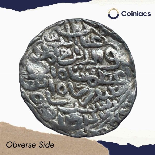 Rare One Tanka Azam Shah (Reign 792-812 AH 1390-1411 CE) Silver coin, Bengal Sultanate, Ilyas Shahi dynasty, Collectible. - Image 2