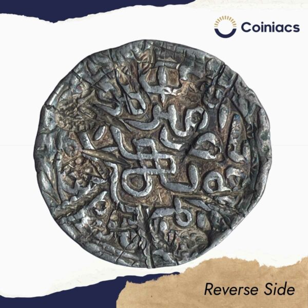 Rare One Tanka Azam Shah (Reign 792-812 AH 1390-1411 CE) Silver coin, Bengal Sultanate, Ilyas Shahi dynasty, Collectible. - Image 3