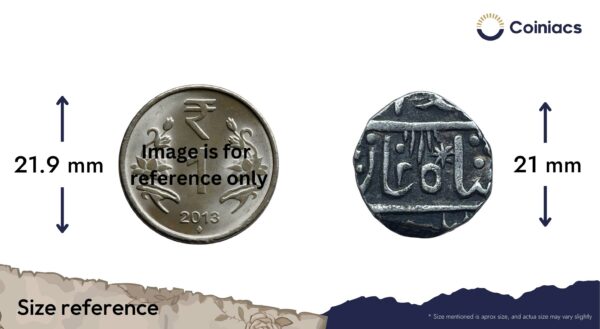One Rupee Alamgir II (ND 1780-1850) CE Silver coin, Princely State of Mewar, Collectible. - Image 4