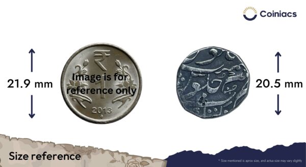 One Rupee Ahmed Shah Bahadur (struck by Janoji Bhonsla) Nagpur Mint (Pseudo Mint Name Katak) Silver Coin, Martha Confederacy, Collectable. - Image 4