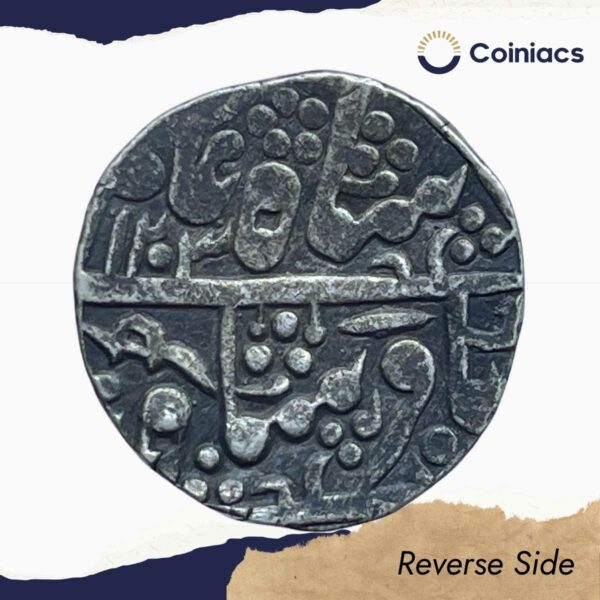 One Rupee Shah Allam II RY 31 1203 AH (1789 CE) Silver Coin, Princely State of Jodhpur - Feudatory Kuchaman, Collectible. - Image 3