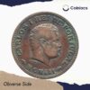 Scarce 1/4 Tanga Carlos I MCMIII (1903 CE) Copper Coin, Portuguese India, Collectible. - Image 2
