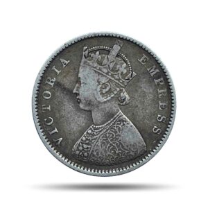 Scarce Half Rupee Victoria Empress 1899 Bombay Mint (Inverse B incuse) Silver Coin, British India Uniform Coinage, Collectible.