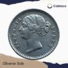 Two Anna Victoria Queen Divided Legend 1841 CE Silver Coin, British India Uniform Coinage, Collectible. - Image 2