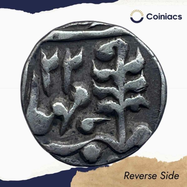 1/4 Rupee Madho Singh II INO Victoria Year 22 Silver Old Coin, Princely State of Jaipur, Collectible. - Image 3