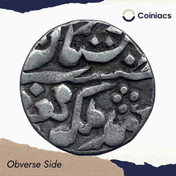 1/4 Rupee Madho Singh II INO Victoria Year 21 Silver Old Coin, Princely State of Jaipur, Collectible. - Image 2