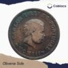 1/2 Tanga Carlos I MCMIII (1903 CE) Copper Coin, Portuguese India, Collectible. - Image 2