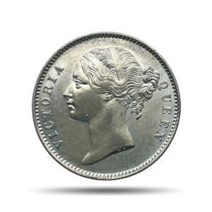 One Rupee Victoria Queen 1840 Divided Legend W.W. (Re-engraved hair) Silver Coin, British India Uniform Coinage, AU.