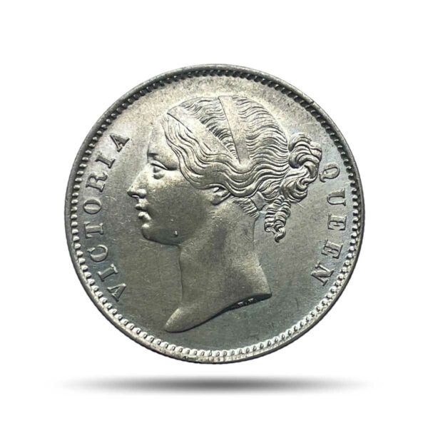 One Rupee Victoria Queen 1840 Divided Legend W.W. (Re-engraved hair) Silver Coin, British India Uniform Coinage, AU.