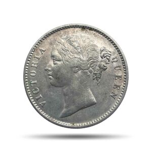 One Rupee Victoria Queen 1840 Divided Legend W.W. Silver Coin, British India Uniform Coinage, XF.