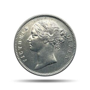 One Rupee Victoria Queen 1840 Divided Legend W.W. (Re-engraved hair) Silver Coin, British India Uniform Coinage, AU.