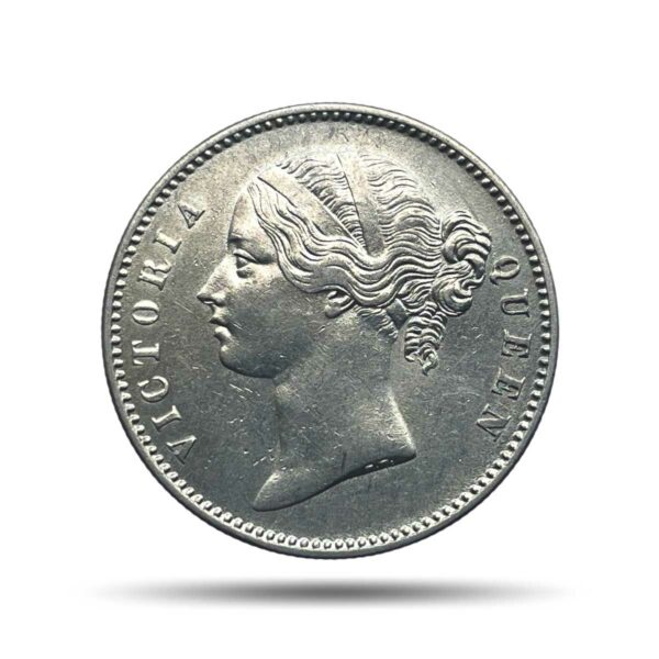 One Rupee Victoria Queen 1840 Divided Legend W.W. (Re-engraved hair) Silver Coin, British India Uniform Coinage, AU.