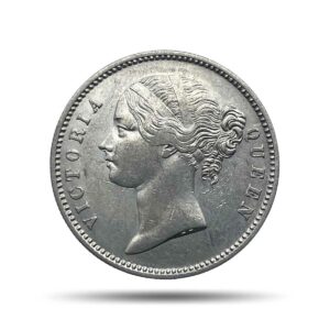 One Rupee Victoria Queen 1840 Divided Legend W.W. (Re-engraved hair) Silver Coin, British India Uniform Coinage, XF+.