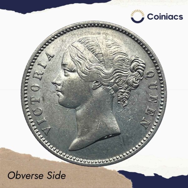 One Rupee Victoria Queen 1840 Divided Legend W.W. (Re-engraved hair) Silver Coin, British India Uniform Coinage, XF+. - Image 2
