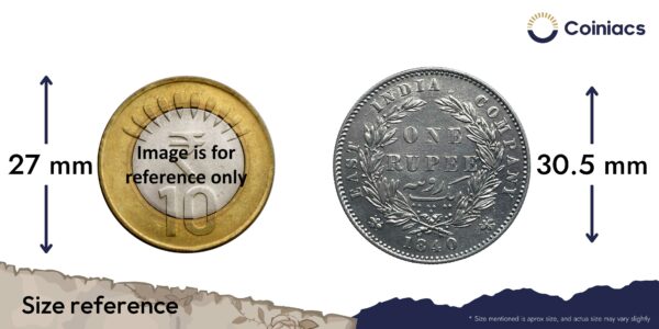 One Rupee Victoria Queen 1840 Divided Legend W.W. (Re-engraved hair) Silver Coin, British India Uniform Coinage, XF. - Image 4