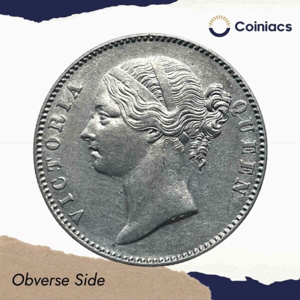 One Rupee Victoria Queen 1840 Divided Legend W.W. (Re-engraved hair) Silver Coin, British India Uniform Coinage, XF. - Image 2