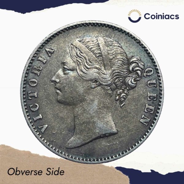 One Rupee Victoria Queen 1840 Divided Legend W.W. (Re-engraved hair) Silver Coin, British India Uniform Coinage, Collectible. - Image 2