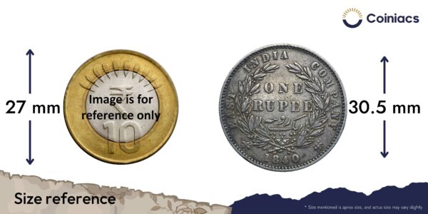 One Rupee Victoria Queen 1840 Divided Legend W.W. (Re-engraved hair) Silver Coin, British India Uniform Coinage, Collectible. - Image 4
