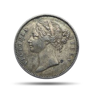 One Rupee Victoria Queen 1840 Divided Legend W.W. (Re-engraved hair) Silver Coin, British India Uniform Coinage, Collectible.