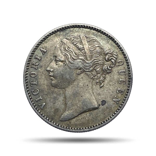 One Rupee Victoria Queen 1840 Divided Legend W.W. (Re-engraved hair) Silver Coin, British India Uniform Coinage, Collectible.