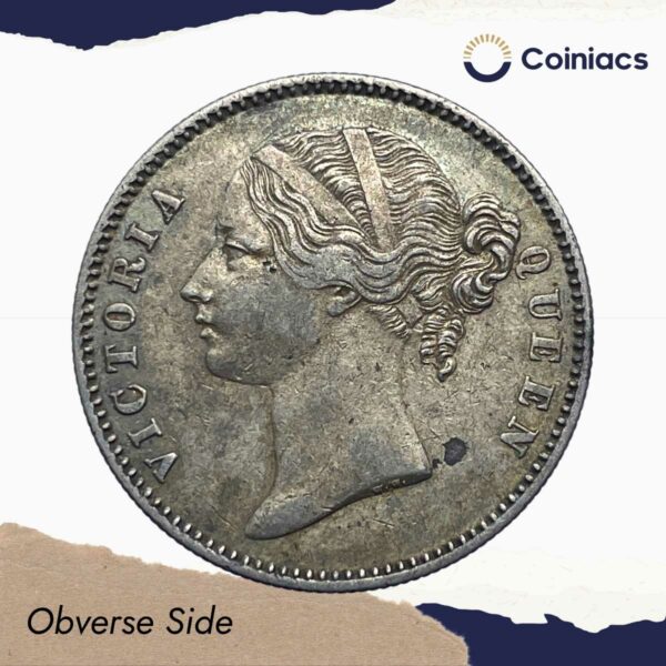 One Rupee Victoria Queen 1840 Divided Legend W.W. (Re-engraved hair) Silver Coin, British India Uniform Coinage, Collectible. - Image 2