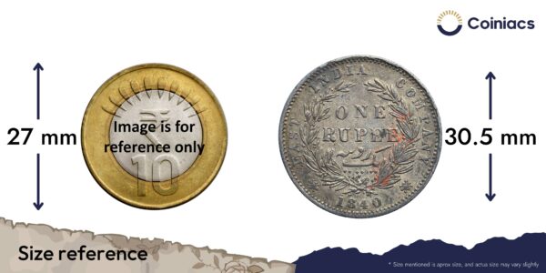 One Rupee Victoria Queen 1840 Divided Legend W.W. (Re-engraved hair) Silver Coin, British India Uniform Coinage, Collectible. - Image 4