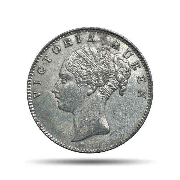 UNC One Rupee Victoria Queen 1840 Continuous Legend Silver Coin, British India Uniform Coinage, UNC.