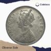 One Rupee Victoria Queen Crowned 1862 '4' Dots Silver Coin, British India Uniform Coinage, Collectible. - Image 2