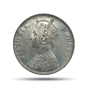 One Rupee Victoria Empress 1901 'B' Incuse Bombay Mint Silver Coin, British India Uniform Coinage, Collectible.