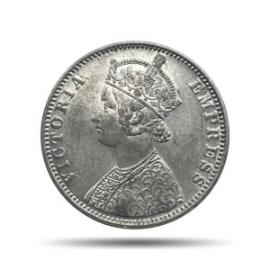 One Rupee Victoria Empress 1900 'B' Incuse Bombay Mint Silver Coin, British India Uniform Coinage, Collectible.