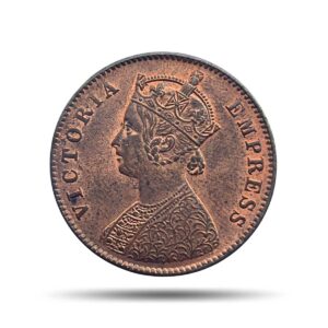 One Quarter Anna Victoria Empress 1900 Calcutta Mint Silver Coin, British India Uniform Coinage, XF+.