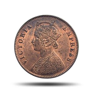 One Quarter Anna Victoria Empress 1900 Calcutta Mint Silver Coin, British India Uniform Coinage, AU.