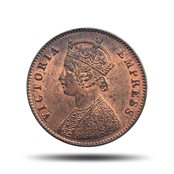 One Quarter Anna Victoria Empress 1900 Calcutta Mint Silver Coin, British India Uniform Coinage, AU.