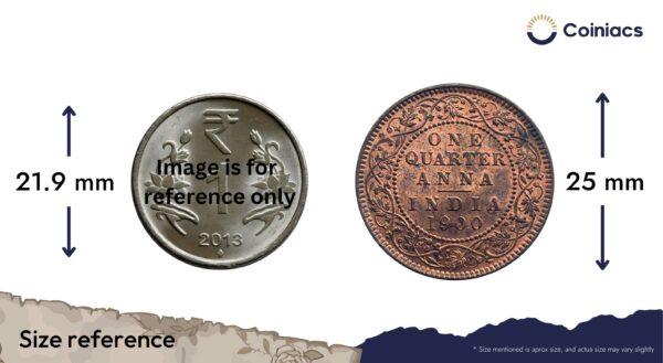 One Quarter Anna Victoria Empress 1900 Calcutta Mint Silver Coin, British India Uniform Coinage, AU. - Image 4