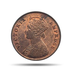 One Quarter Anna Victoria Empress 1900 Calcutta Mint Silver Coin, British India Uniform Coinage, AU.