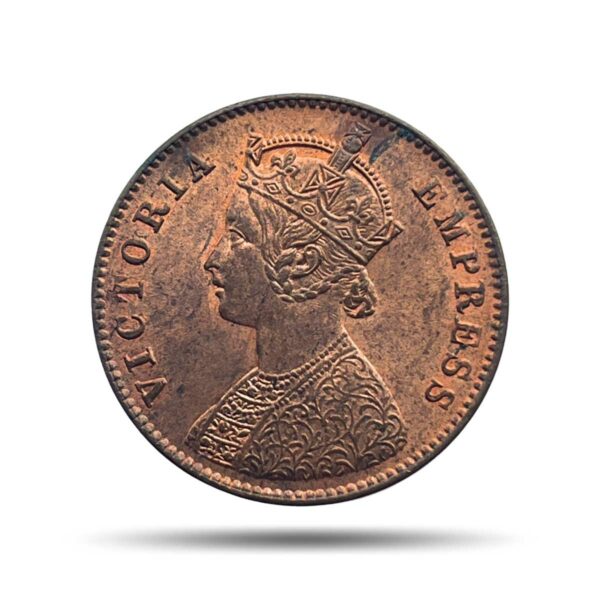 One Quarter Anna Victoria Empress 1900 Calcutta Mint Silver Coin, British India Uniform Coinage, AU.