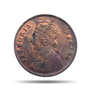 One Quarter Anna Victoria Empress 1899 Calcutta Mint Silver Coin, British India Uniform Coinage, XF.