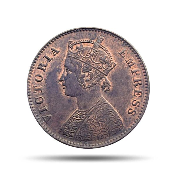 One Quarter Anna Victoria Empress 1899 Calcutta Mint Silver Coin, British India Uniform Coinage, Collectible.
