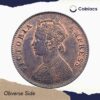 One Quarter Anna Victoria Empress 1899 Calcutta Mint Silver Coin, British India Uniform Coinage, Collectible. - Image 3
