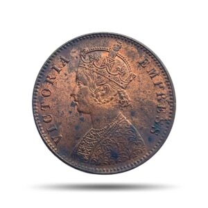 One Quarter Anna Victoria Empress 1894 Calcutta Mint Silver Coin, British India Uniform Coinage, XF.
