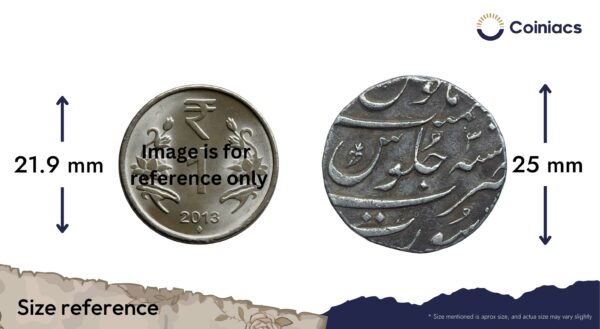 One Rupee Muhammad Shah RY 3 113X AH (1719-1748 CE) Silver coin, Mughal Empire, Collectible. - Image 4
