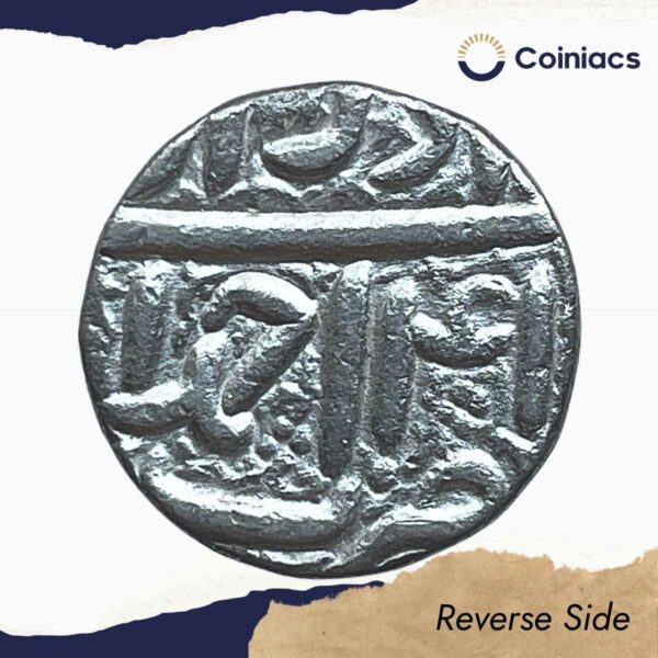 One Rupee Akbar IE 41 (1596-1597 CE) Ahmadabad Mint Silver coin, Mughal Empire, Collectible. - Image 3