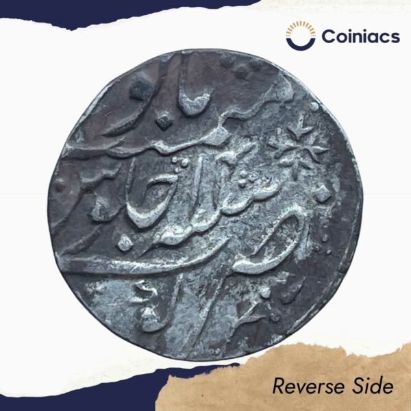 One Rupee Muhammad Shah RY 14 (Reign 1719-1748 CE) Kora Mint Silver Old Coin, Mughal Empire, Collectible. - Image 3