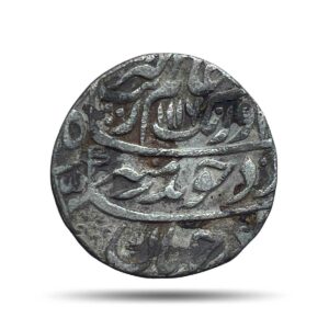 One Rupee Aurangzeb RY 49 1116 AH Itawa Mint Silver Coin, Mughal Empire, Collectible.
