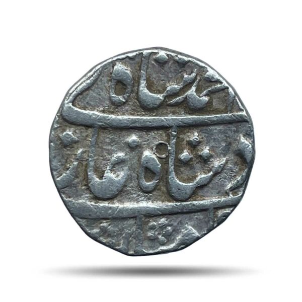 One Rupee Muhammad Shah RY 30 (Reign 1719 - 1748 CE) Allahabad Mint Silver Coin, Mughal empire, Collectible.