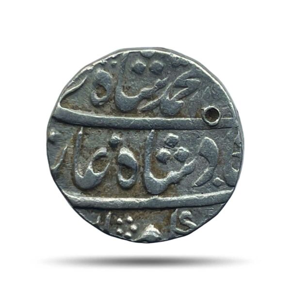 One Rupee Muhammad Shah RY 30 (Reign 1719 - 1748 CE) Allahabad Mint Silver Coin, Mughal Empire, Collectible.
