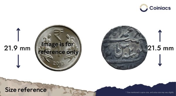 One Rupee Safdar Jang in the name of Mughal Emperor Ahmad Shah RY 2 1163 AH Silver coin, Princely State of Awadh, Collectible - Image 4