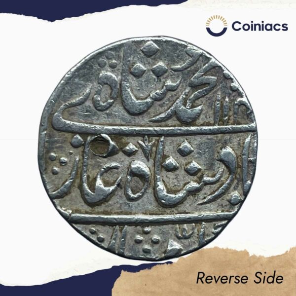 One Rupee Muhammad Shah RY 15 114X AH (Reign 1719 - 1748 CE) Kora Mint Silver coin, Mughal empire, Collectible - Image 3